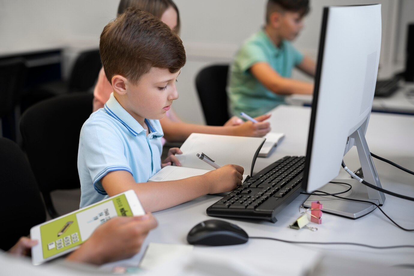 Students learning programming